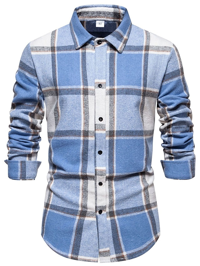 Black Casual Shirts Men's Shirt Red Blue Pink Checked