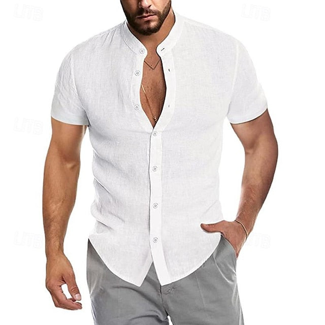 Mandarin Collar Men's Shirt Chinese