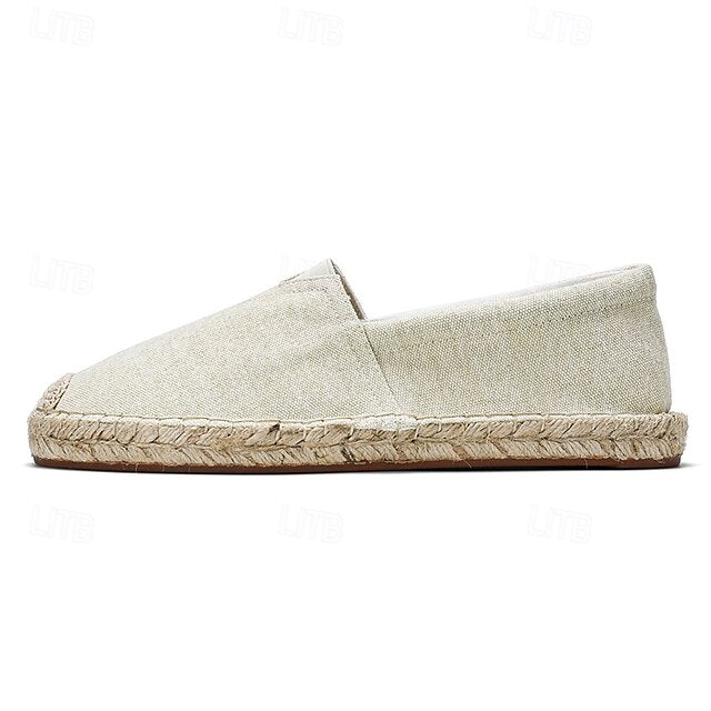 Shoes Slip-On Men's Rope with Canvas Red Espadrille Jute