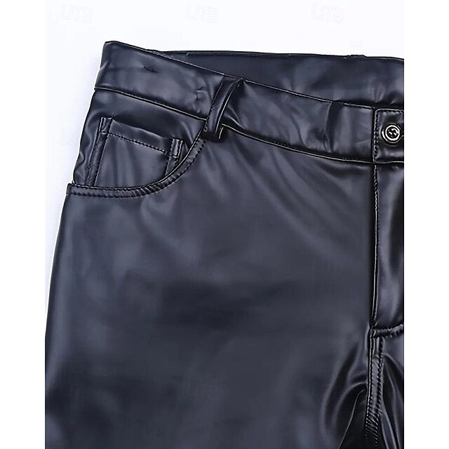 Comfort Pants Men's Trousers Casual Plain Lederhosen Pocket