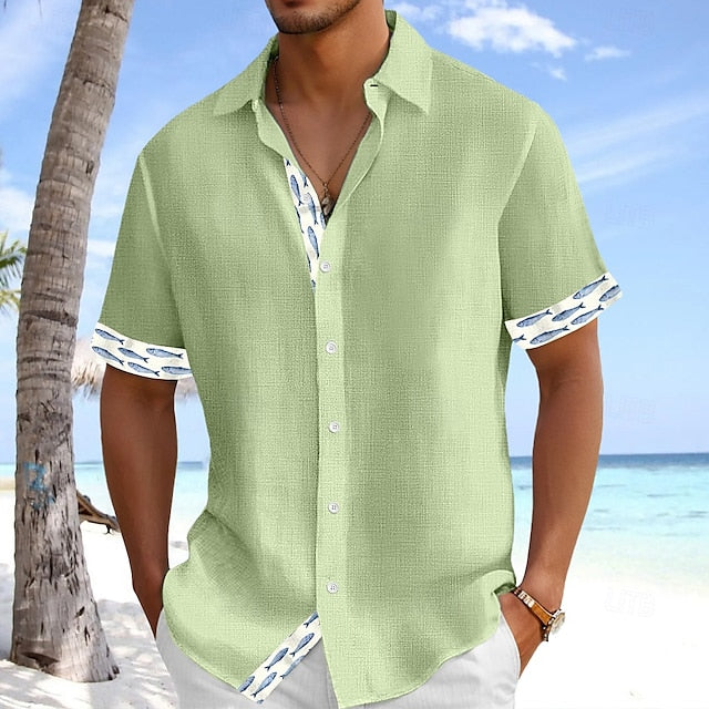 Beach Linen Wear Summer Men's Hawaiian Shirt