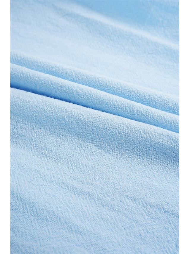 Button Beach Men's Wear Linen Shirt Summer Up