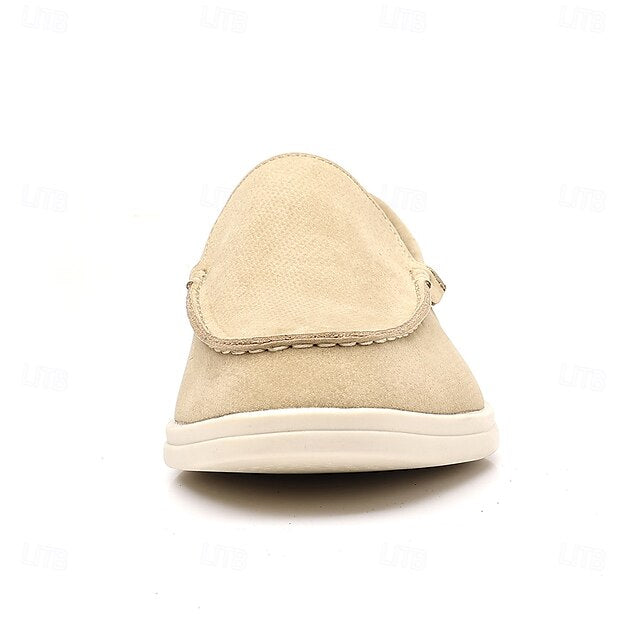 Slip-On Breathable Men's Faux – Casual Light Blue Loafers