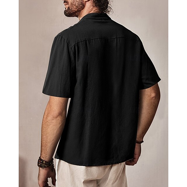 Beach Black Casual Shirt Summer Men's