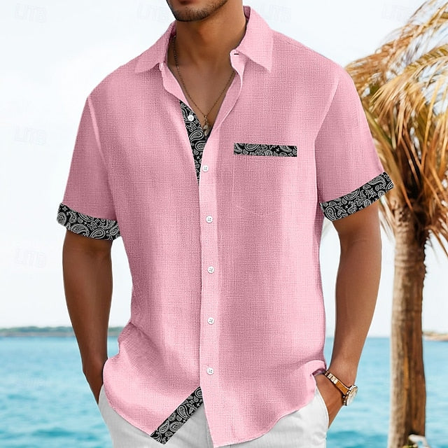 Men's Shirt Beach Summer Linen Untucked