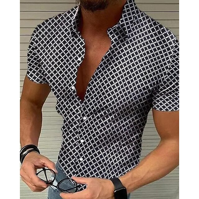 Shirt Beach Casual Summer Men's Up Button
