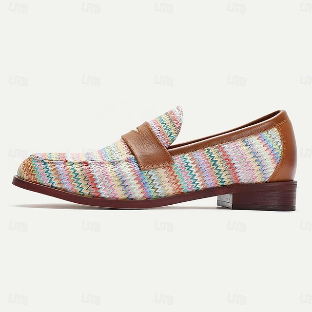 with Multicolor Loafers Woven Men's Slip-On Nylon