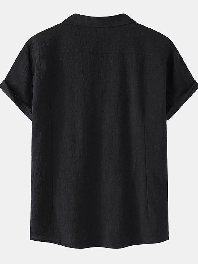Men's White Summer Shirt Cotton Linen