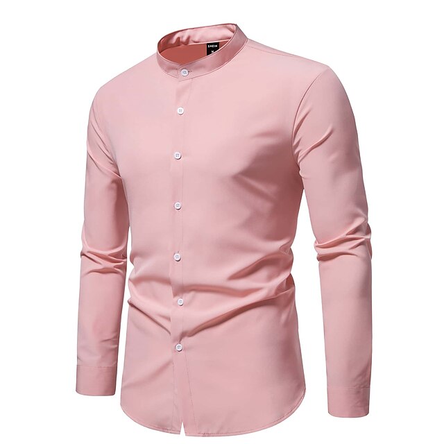 Shirt Mandarin Collar Casual Men's Chinese