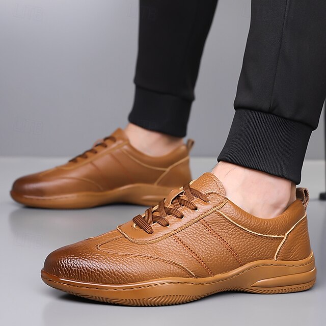 Men’s Sports Lightweight Sneakers Comfortable Leather –