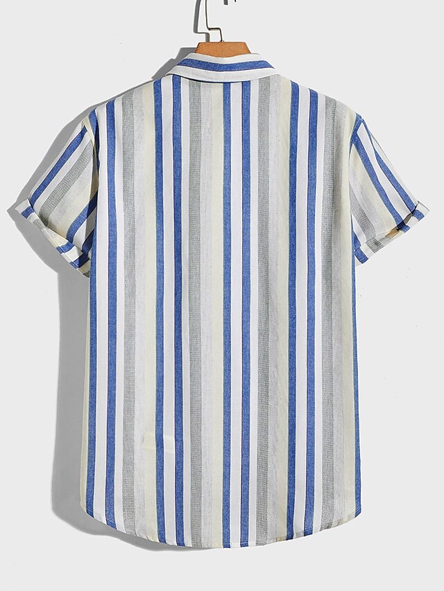 Up Casual Summer Shirt Button Men's