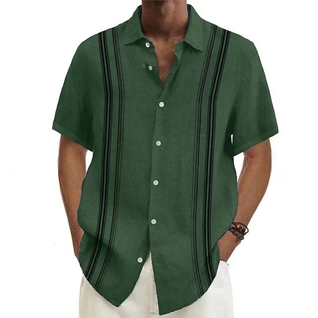 Men's Summer Beach Casual Shirt Stripes
