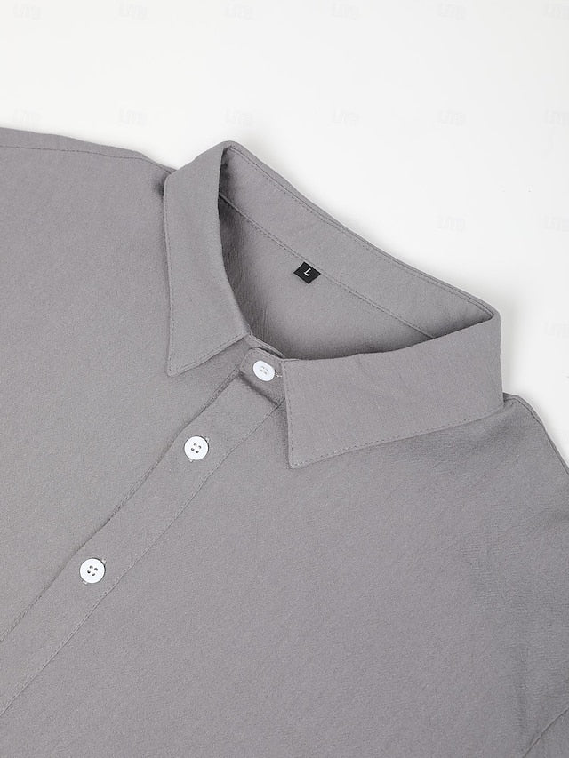Up Summer Black Shirt Button Casual Men's