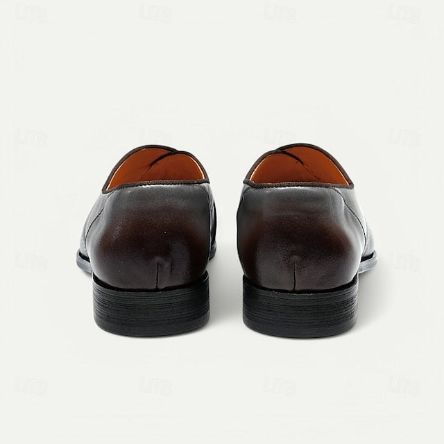 Loafers Men's Slip-On Strap - Cross Handmade Gray Leather