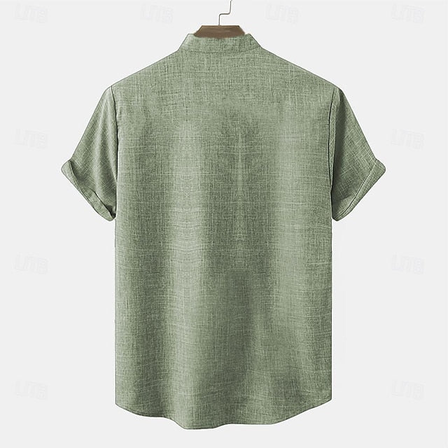 Up Button Linen Men's Cotton Casual Shirt