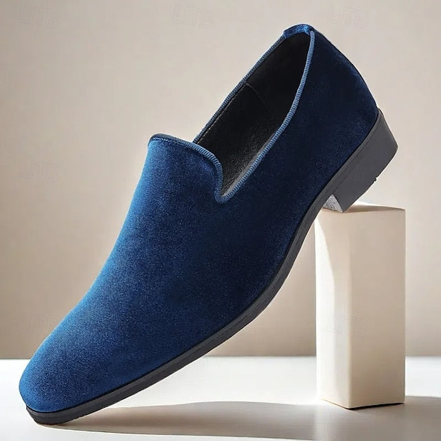 Red Dress Velvet Men's Shoes Slip-On