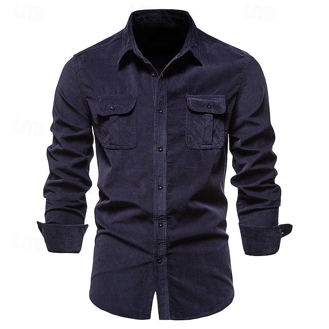 Corduroy Men's Summer Up Button Shirt
