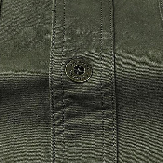 Men's Casual Cargo Summer Button Up Shirt