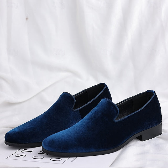 Red Dress Velvet Men's Shoes Slip-On