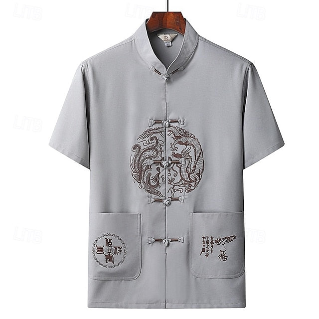 Up Beach Summer Shirt Casual Button Men's
