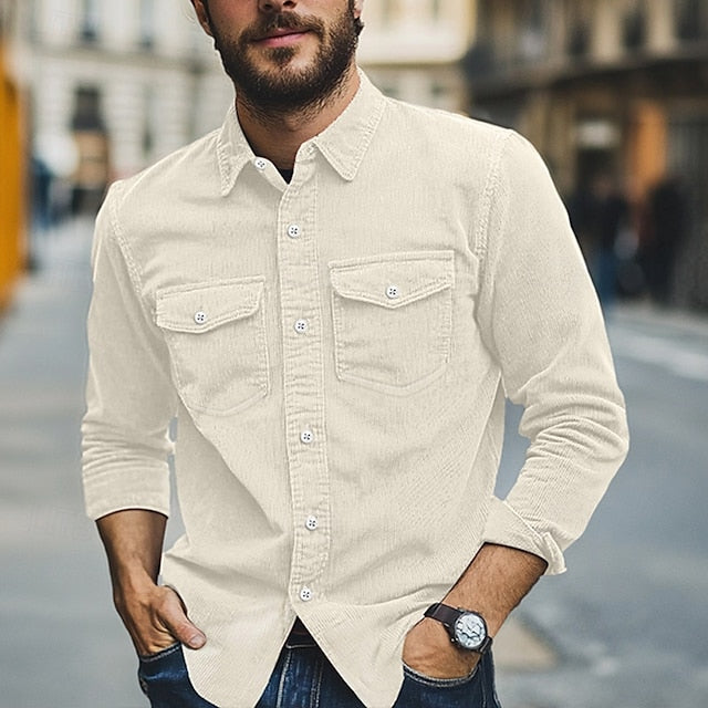 Men's Shirt Summer Button Casual Up Beach