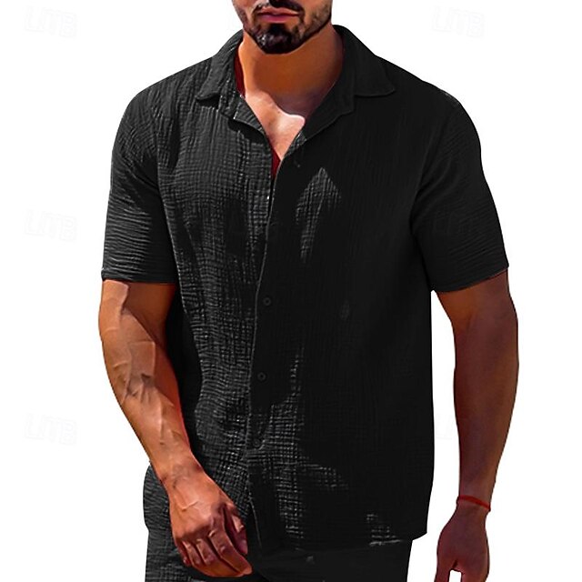 Beach Shirt Men's Casual Summer T Button