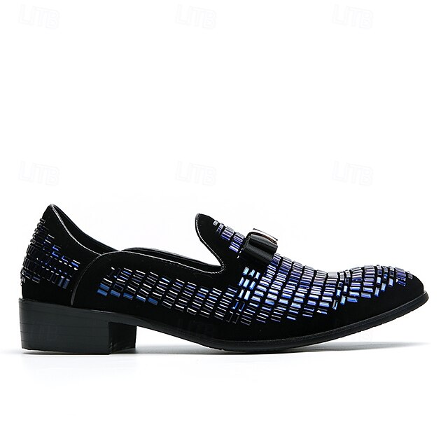 Men's Loafers – Silver Strap Elegant Monk Prom Woven and