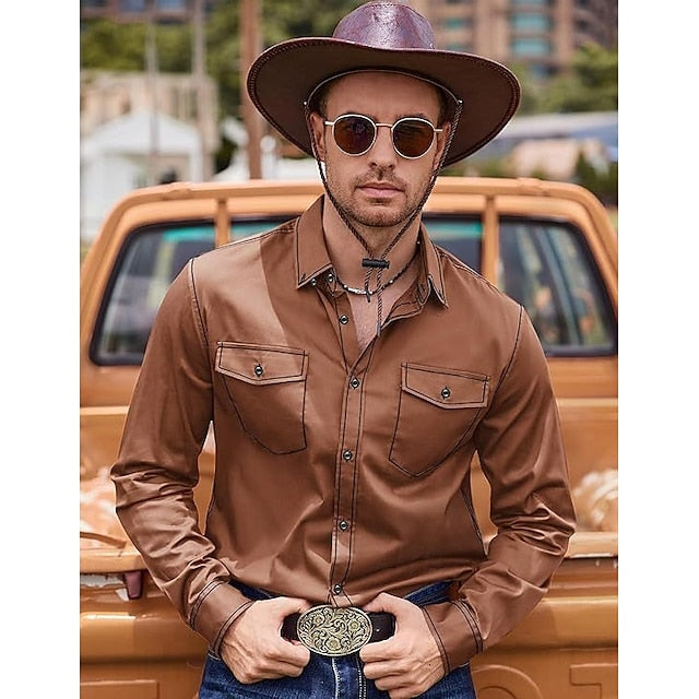 Up Summer Button Men's Shirt Beach Casual