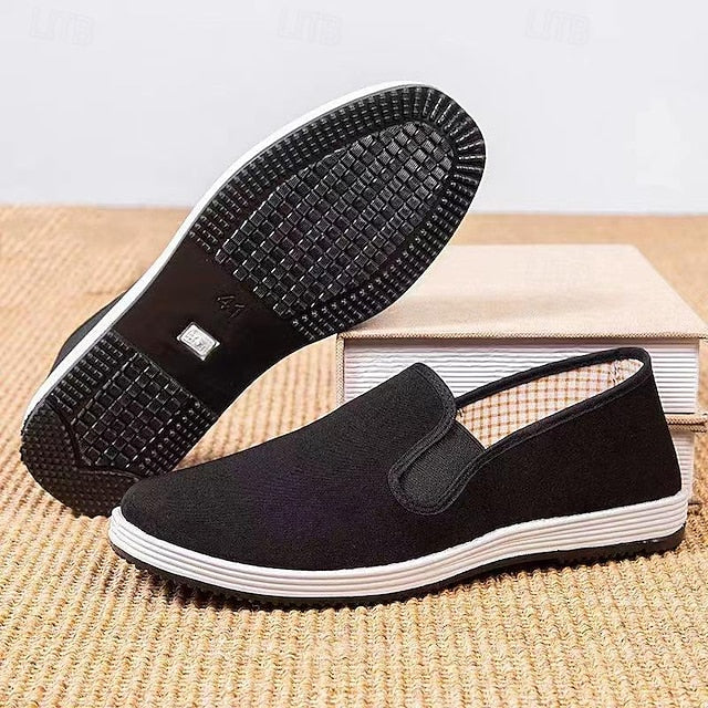 Canvas Anti-Slip Black Sole – Men's Shoes Slip-On with