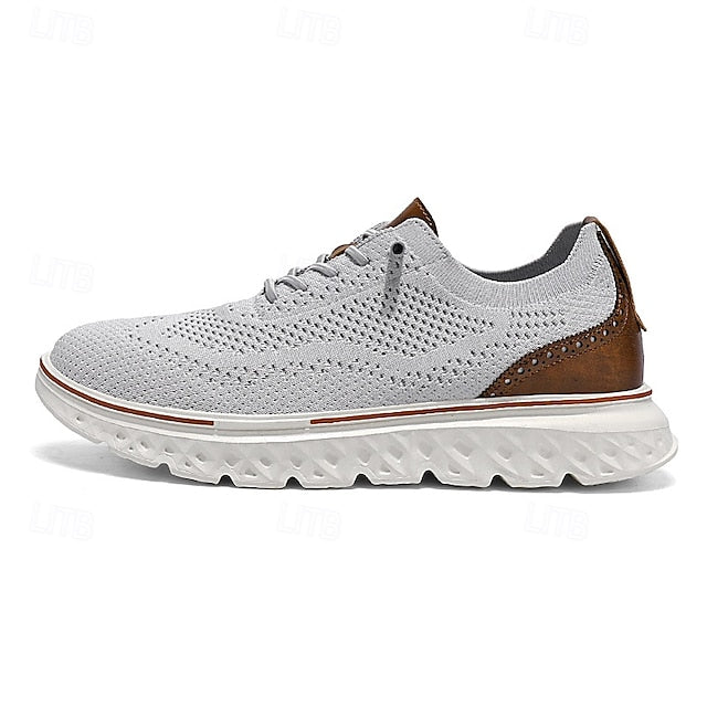 Breathable Men's Sneakers – Lightweight Knit Lace-Up