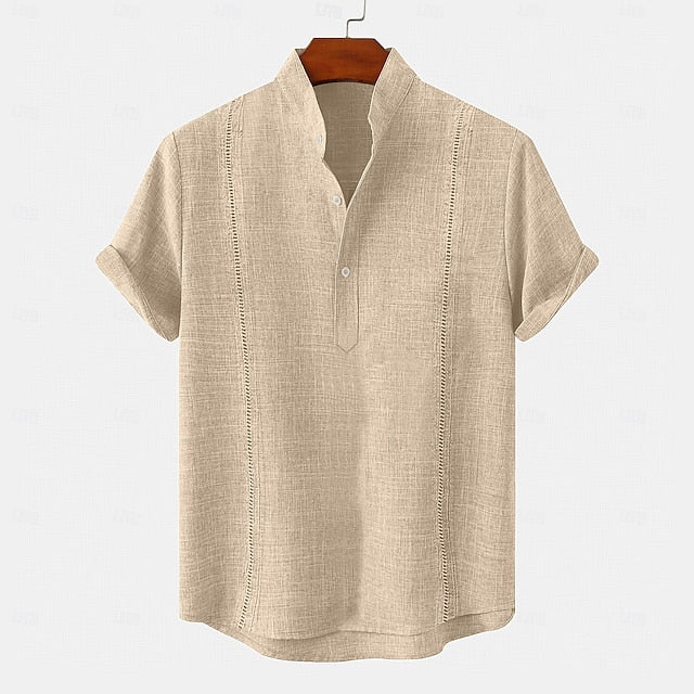 Linen Guayabera Men's Shirt Summer Beach
