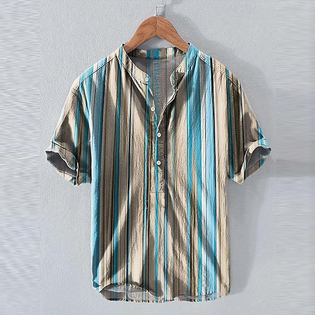 Men's Shirt Linen Popover Beach Summer Wear