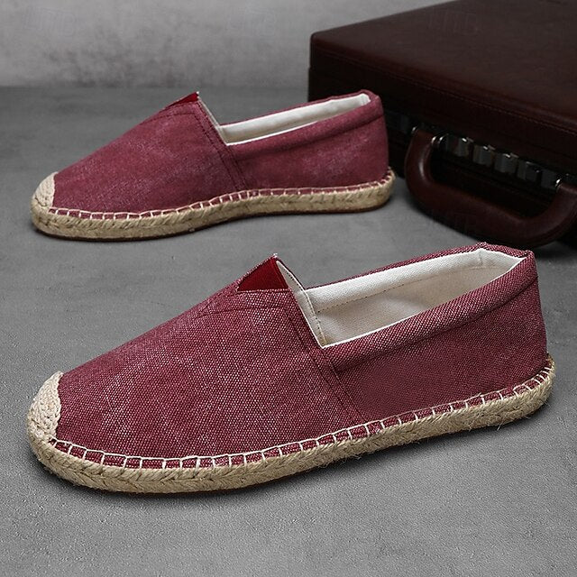 Shoes Slip-On Men's Rope with Canvas Red Espadrille Jute