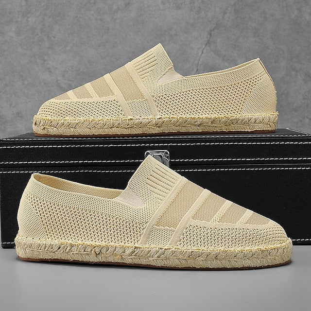 Men's with – Design Vacation Woven Espadrilles Beige
