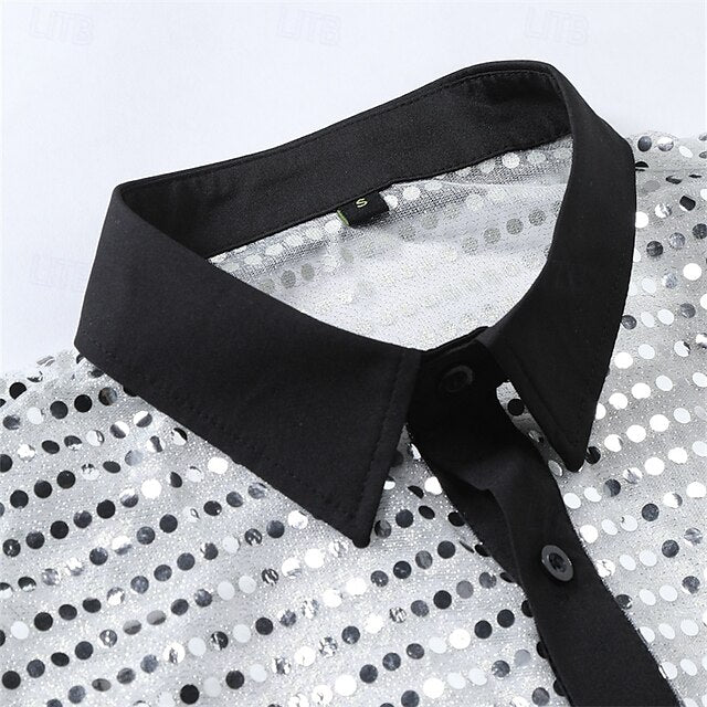 Men's Button Shirt Up Disco Prom Casual