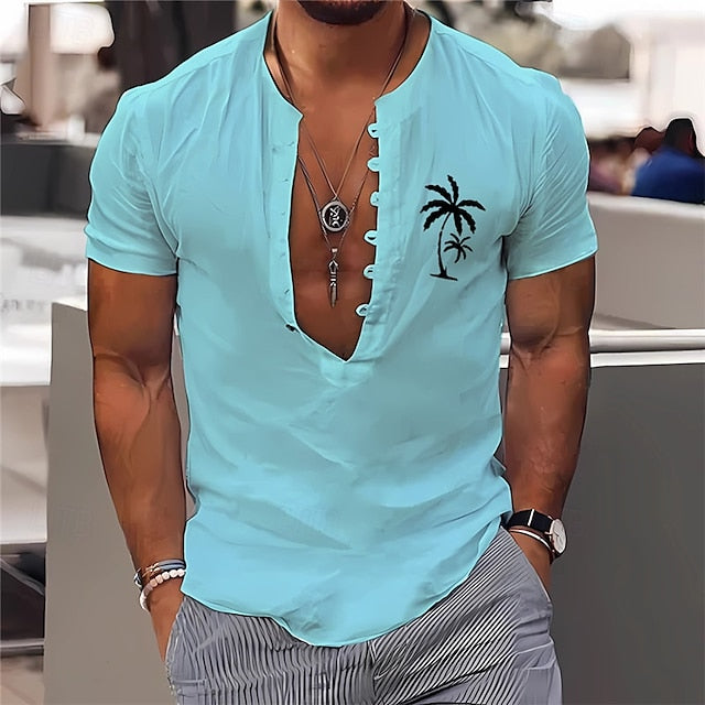 Minimalist Summer Aloha Men's Shirt Popover