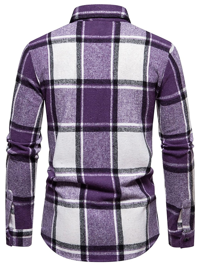 Black Casual Shirts Men's Shirt Red Blue Pink Checked