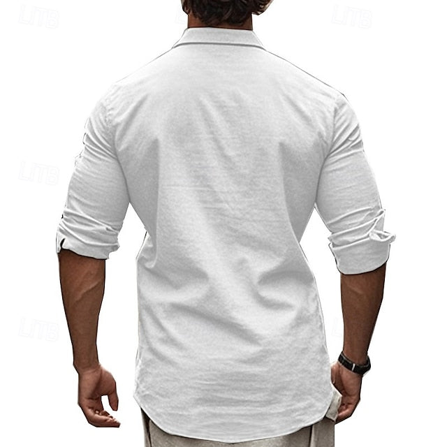 Beach Casual Up Summer Men's Shirt Button