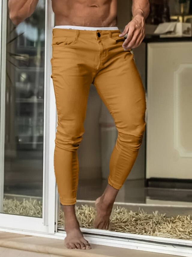Skinny Chinos Pants Men's Trousers Chino Casual