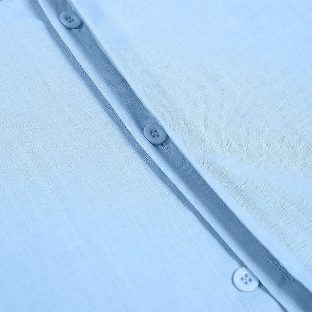 Down Linen Button Shirt Summer Men's