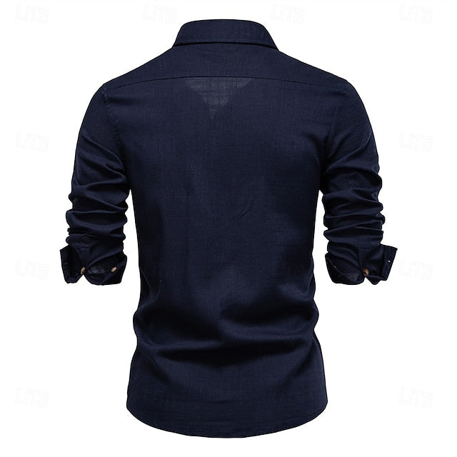 Cotton Shirt Men's Linen Casual