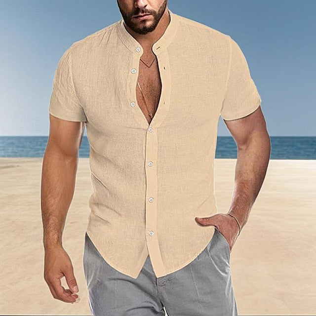 Mandarin Collar Men's Shirt Chinese