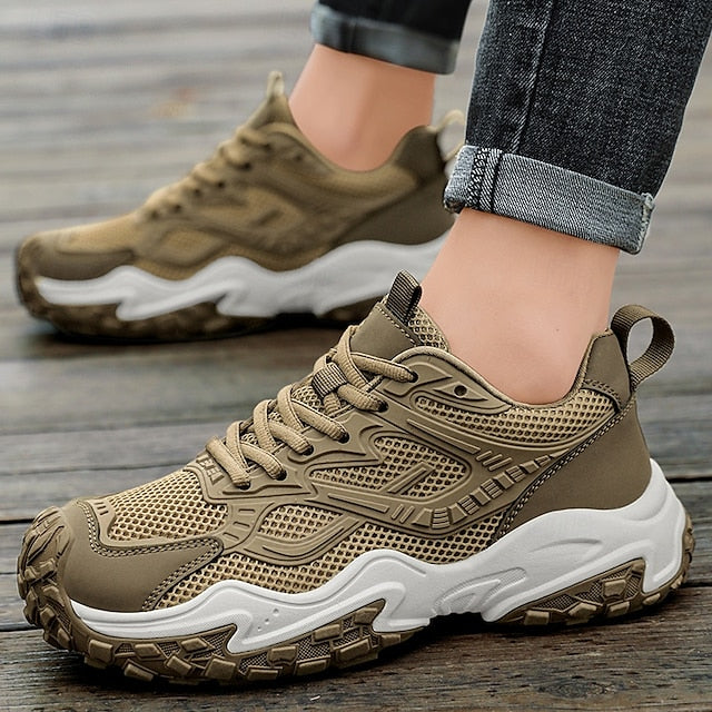Green Olive Walking Sneakers Hiking - Men's Durable Outdoor