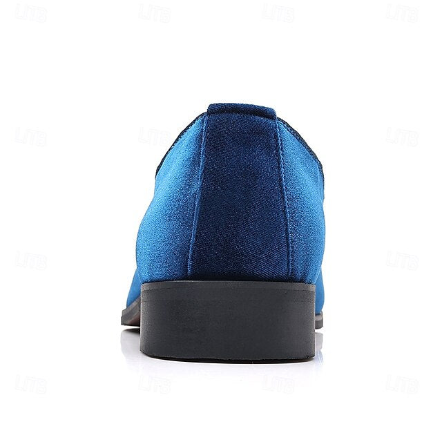 Red Dress Velvet Men's Shoes Slip-On
