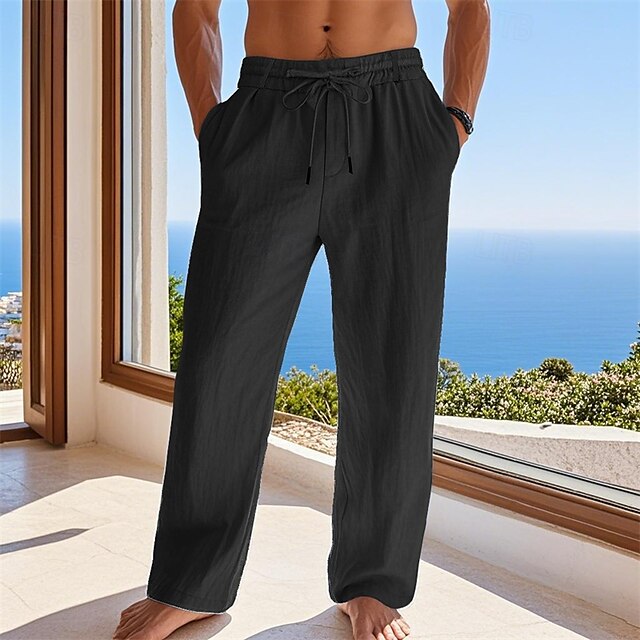 Pants Beach Pants Pocket Linen Summer Trousers Pants Men's