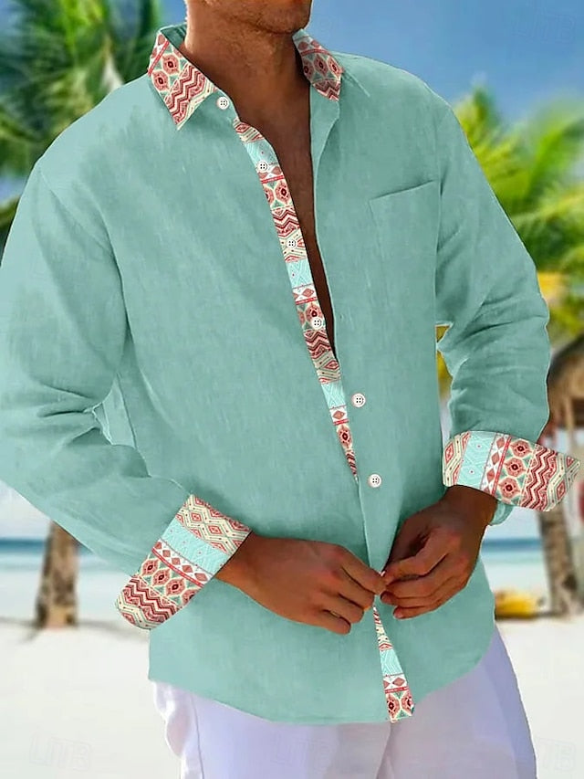 Sleeve Black Button Up khaki Men's Hooded Long Shirt