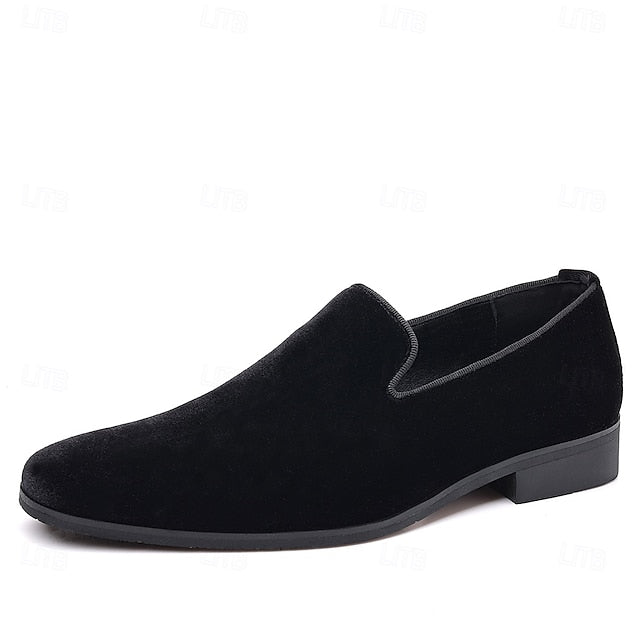 Red Dress Velvet Men's Shoes Slip-On