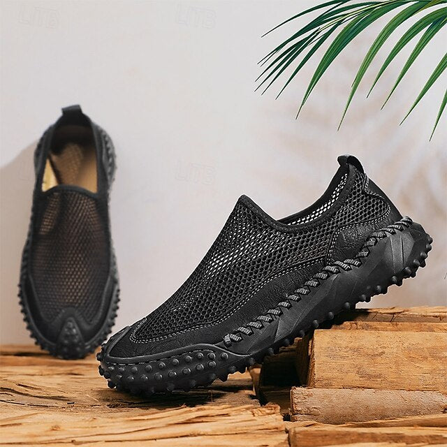 Brown Breathable Mesh with Sports Men's Sandals Upper and