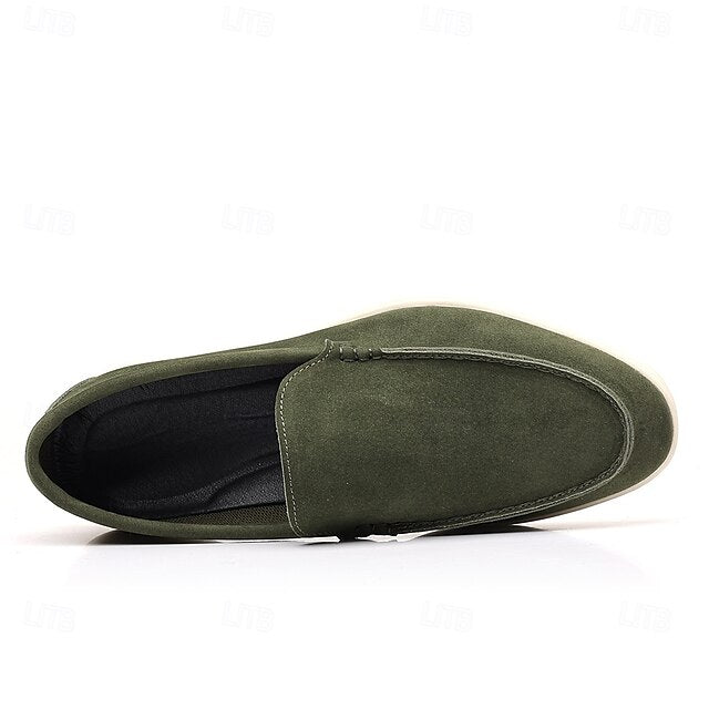 Slip-On Breathable Men's Faux – Casual Light Blue Loafers