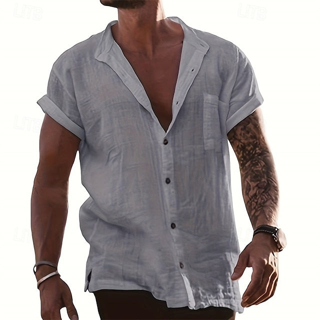 Beach Button Summer Up Shirt Men's Casual
